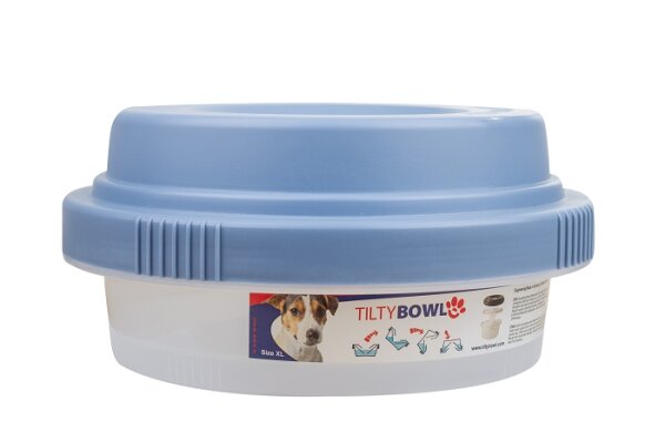 TILTY Bowl - der auslaufsichere Trinknapf für Hunde XL Taubenblau